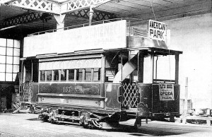Tramvia de la sèrie 166-168 el 1903 a Borrell. Foto extreta del llibre "Tramvies de Barcelona (1872-2008)". Agraïments a Maf editor. 